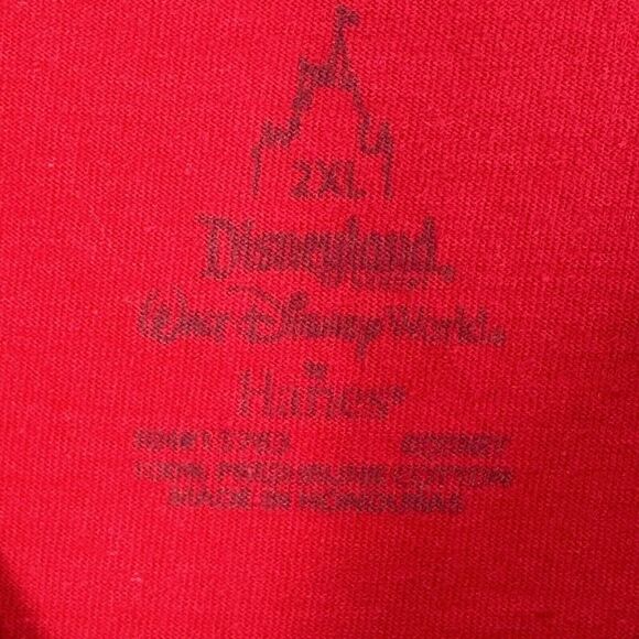 Disneyland Resort T Shirt Mens Size 2XL Red Short Sleeve Mickey Mouse Hanes Top - Picture 3 of 6